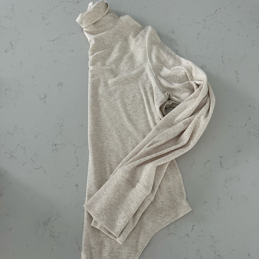Aerie Ribbed Cream Long Sleeve